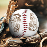 Custom Photo Pencil Sketch Baseball Dad Family Photo - Personalized Baseball, Softball
