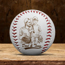 Custom Photo Pencil Sketch Baseball Dad Family Photo - Personalized Baseball, Softball