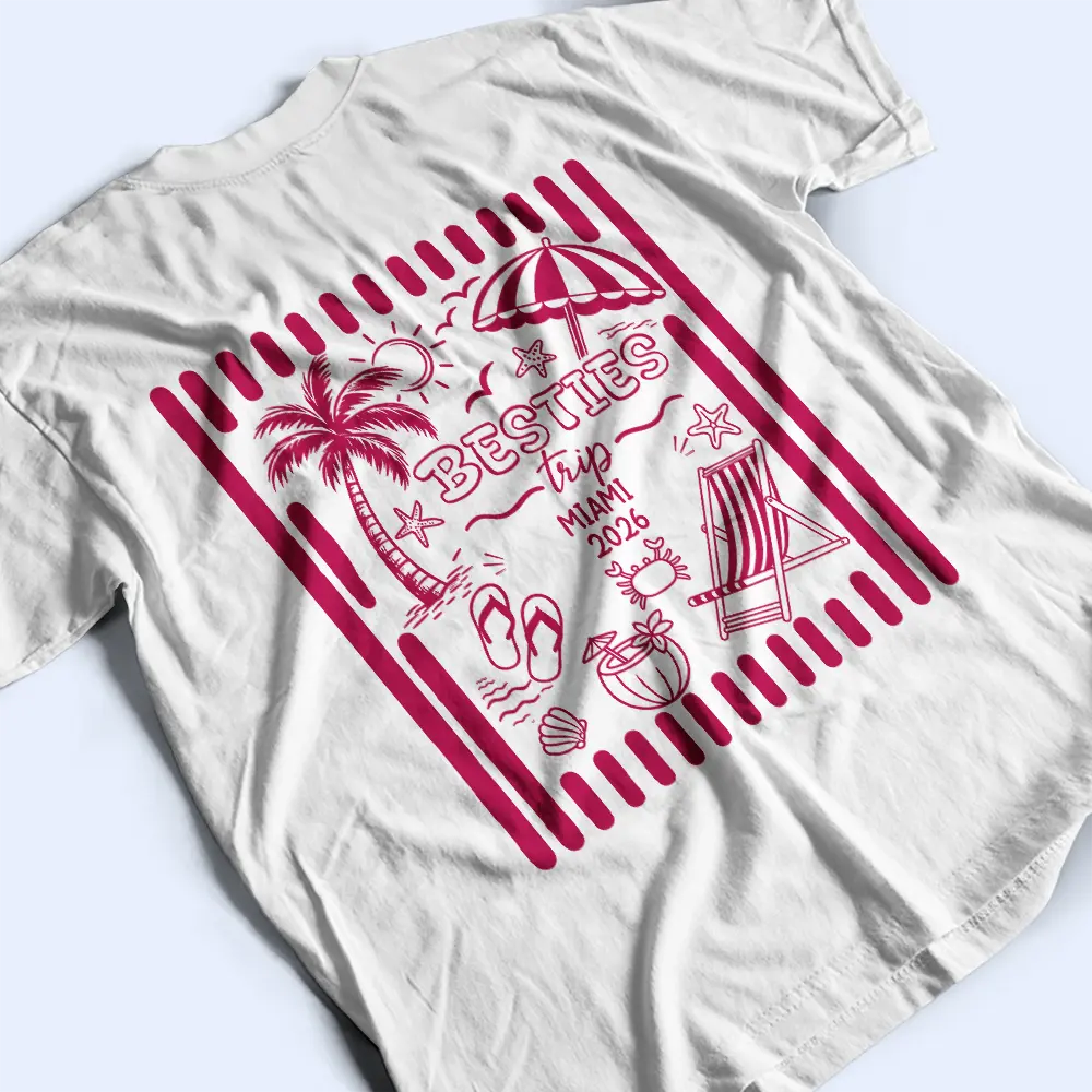 Custom Photo, Beach, Art Design, Summer, Family, Playful, Photo - Pencil Sketch - Remove BG - Custom Photo Pencil Sketch Beach Crew Besties Trip - Personalized T Shirt