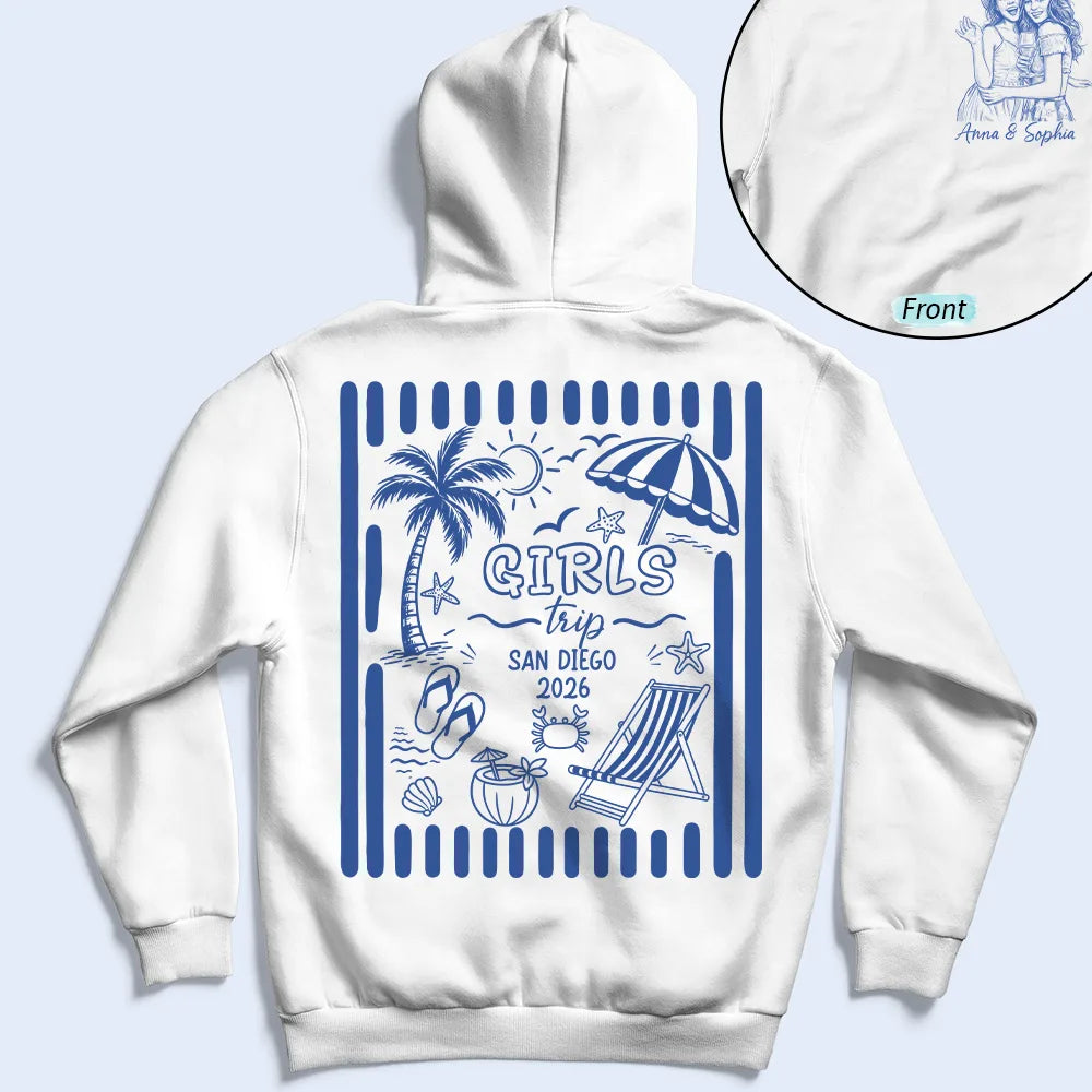 Custom Photo, Beach, Art Design, Summer, Family, Playful, Photo - Pencil Sketch - Remove BG - Custom Photo Pencil Sketch Beach Crew Besties Trip - Personalized T Shirt