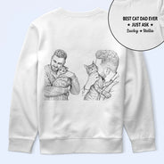 Custom Photo,Gift For Father,Pet Lovers,Pet Dad,Non-Eng,Photo - Pencil Sketch,Special Font,Playful - Custom Photo Pencil Sketch Best Dad Ever Just Ask - Personalized T Shirt