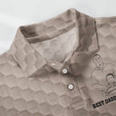Gift For Grandpa,Gift For Father,Golf,Non-Eng,Photo - Pencil Sketch,Proud - Custom Photo Pencil Sketch Best Dad Grandpa By Par - Personalized Polo Shirt
