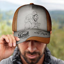 Gift For Father,Custom Photo,Art Design,Top Market,Confident,Photo - Pencil Sketch - Bold - Custom Photo Bold Sketch Best Dad Papa Ever - Personalized Classic Cap