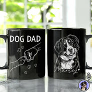 Custom Photo,Art Design,Pet Dad,Pet Lovers,Gift For Father,Adorable,Photo - Pencil Sketch - Remove BG - Custom Photo Pencil Sketch Best Dad Papa Ever - Personalized Mug