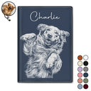 Custom Photo, Beach, Art Design, Summer, Pet Lovers, Playful, Photo - Pencil Sketch - Remove BG - Custom Photo Pencil Sketch Besties Family Pet Funny Portrait - Personalized Passport Cover, Passport Holder
