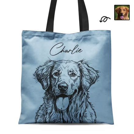 Custom Photo Pencil Sketch Besties Pet Funny Portrait - Personalized Tote Bag