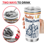 Custom Photo, Art Design, Summer, Gift For Bestie, Playful, Photo - Pencil Sketch - Remove BG - Custom Photo Pencil Sketch Besties Trip Retro - Personalized Tumbler