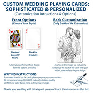 Art Design,Romantic,Gift For Couples,Wedding,Photo - Pencil Sketch - Bold,Monogram - Custom Photo Pencil Sketch Bride Groom Monogram Guest Book - Personalized Playing Cards