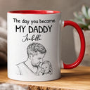 Custom Photo,New Dad,New Mom,New baby,Gift For Father,Non-Eng,Photo - Pencil Sketch,Calendar,Adorable - Custom Photo Pencil Sketch Calendar The Day You Became My Mom Dad - Personalized Mug