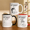 Custom Photo,New Dad,New Mom,New baby,Gift For Father,Non-Eng,Photo - Pencil Sketch,Calendar,Adorable - Custom Photo Pencil Sketch Calendar The Day You Became My Mom Dad - Personalized Mug