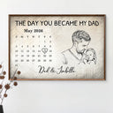 Custom Photo,New Dad,New Mom,New baby,Gift For Father,Non-Eng,Photo - Pencil Sketch,Calendar,Adorable - Custom Photo Pencil Sketch Calendar The Day You Became My Mom Dad - Personalized Poster