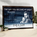Custom Photo,New Dad,New Mom,New baby,Gift For Father,Non-Eng,Photo - Pencil Sketch,Calendar,Adorable - Custom Photo Pencil Sketch Calendar The Day You Became My Mom Dad - Personalized Poster