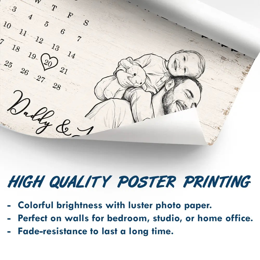Custom Photo,New Dad,New Mom,New baby,Gift For Father,Non-Eng,Photo - Pencil Sketch,Calendar,Adorable - Custom Photo Pencil Sketch Calendar The Day You Became My Mom Dad - Personalized Poster