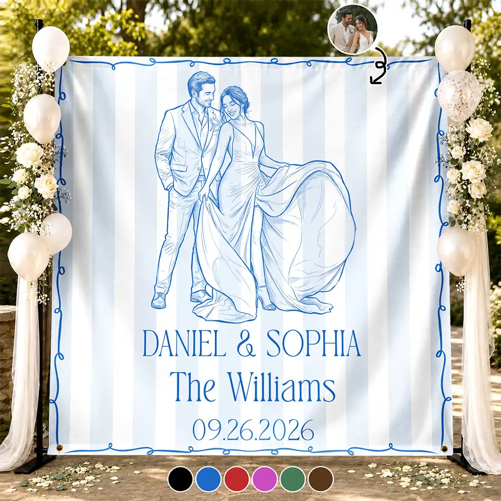 Art Design, Custom Photo, Married Couple, Romantic, Gift For Couples, Wedding, Photo - Pencil Sketch - Remove BG - Custom Photo Pencil Sketch Couples Wedding Engaged Bachelor Party - Personalized Backdrop