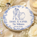 Art Design, Custom Photo, Married Couple, Romantic, Gift For Couples, Wedding, Photo - Pencil Sketch - Remove BG - Custom Photo Pencil Sketch Couples Wedding Engaged Bachelor Party - Personalized Ceramic Coaster