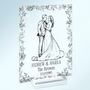 Art Design, Custom Photo, Married Couple, Romantic, Gift For Couples, Wedding, Photo - Pencil Sketch - Remove BG - Custom Photo Pencil Sketch Couples Wedding Engaged Bachelor Party - Personalized Vertical Rectangle Acrylic Plaque