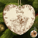 Art Design,Christmas,Pet Lovers,Photo - Pencil Sketch - Remove BG,Happy - Custom Photo Pencil Sketch Cute Dog Cat Portrait - Personalized Custom Shaped Wooden Ornament