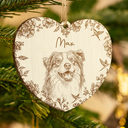 Art Design,Christmas,Pet Lovers,Photo - Pencil Sketch - Remove BG,Happy - Custom Photo Pencil Sketch Cute Dog Cat Portrait - Personalized Custom Shaped Wooden Ornament