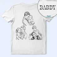 Custom Photo,Gift For Father,Gift For Grandpa,Non-Eng,Photo - Pencil Sketch,Special Font,Proud - Custom Photo Pencil Sketch Dad Grandpa We Love You - Personalized T Shirt