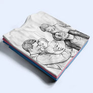 Custom Photo,Gift For Father,Gift For Grandpa,Non-Eng,Photo - Pencil Sketch,Special Font,Proud - Custom Photo Pencil Sketch Dad Grandpa We Love You - Personalized T Shirt