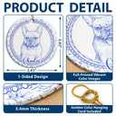 Art Design,Christmas,Cozy,Pet Lovers,Photo - Pencil Sketch - Remove BG - Custom Photo Pencil Sketch Dog Cat Pet Portrait Toile Remembrance - Personalized Circle Ceramic Ornament
