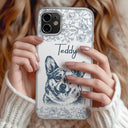 Pet Lovers,Pet Mom,Pet Dad,Dog Lovers,Dog Mom,Dog Dad,Cat Lovers,Cat Mom,Cat Dad,Love,Custom Photo - Custom Photo Pencil Sketch Dog Cat Portrait - Personalized Clear Phone Case