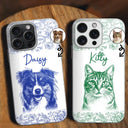 Pet Lovers,Pet Mom,Pet Dad,Dog Lovers,Dog Mom,Dog Dad,Cat Lovers,Cat Mom,Cat Dad,Love,Custom Photo - Custom Photo Pencil Sketch Dog Cat Portrait - Personalized Clear Phone Case