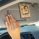 Custom Photo,Gift For Father,Gift For Mother,Family,Happy - Custom Photo Pencil Sketch Drive Safe I Love You - Personalized Custom Shaped Car Visor Clip