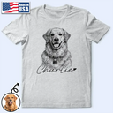 Custom Photo,Family,Pet Lovers,Happy,Gift For Bestie,Non-Eng,Photo - Pencil Sketch,Playful - Custom Photo Pencil Sketch Family Besties Dog Cat Portrait - Personalised T Shirt