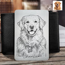 Gift For Father,Gift For Grandpa,Pet Lovers,Pet Mom,Pet Dad,Dog Lovers,Dog Mom,Dog Dad,Cat Lovers,Cat Mom,Cat Dad,Non-Eng,Photo - Pencil Sketch,Humorous - Custom Photo Pencil Sketch Family Dog Cat Portrait - Personalized Aluminum Wallet Card