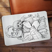 Gift For Father,Gift For Grandpa,Pet Lovers,Pet Mom,Pet Dad,Dog Lovers,Dog Mom,Dog Dad,Cat Lovers,Cat Mom,Cat Dad,Non-Eng,Photo - Pencil Sketch,Humorous - Custom Photo Pencil Sketch Family Dog Cat Portrait - Personalized Aluminum Wallet Card