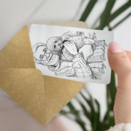 Gift For Father,Gift For Grandpa,Pet Lovers,Pet Mom,Pet Dad,Dog Lovers,Dog Mom,Dog Dad,Cat Lovers,Cat Mom,Cat Dad,Non-Eng,Photo - Pencil Sketch,Humorous - Custom Photo Pencil Sketch Family Dog Cat Portrait - Personalized Aluminum Wallet Card