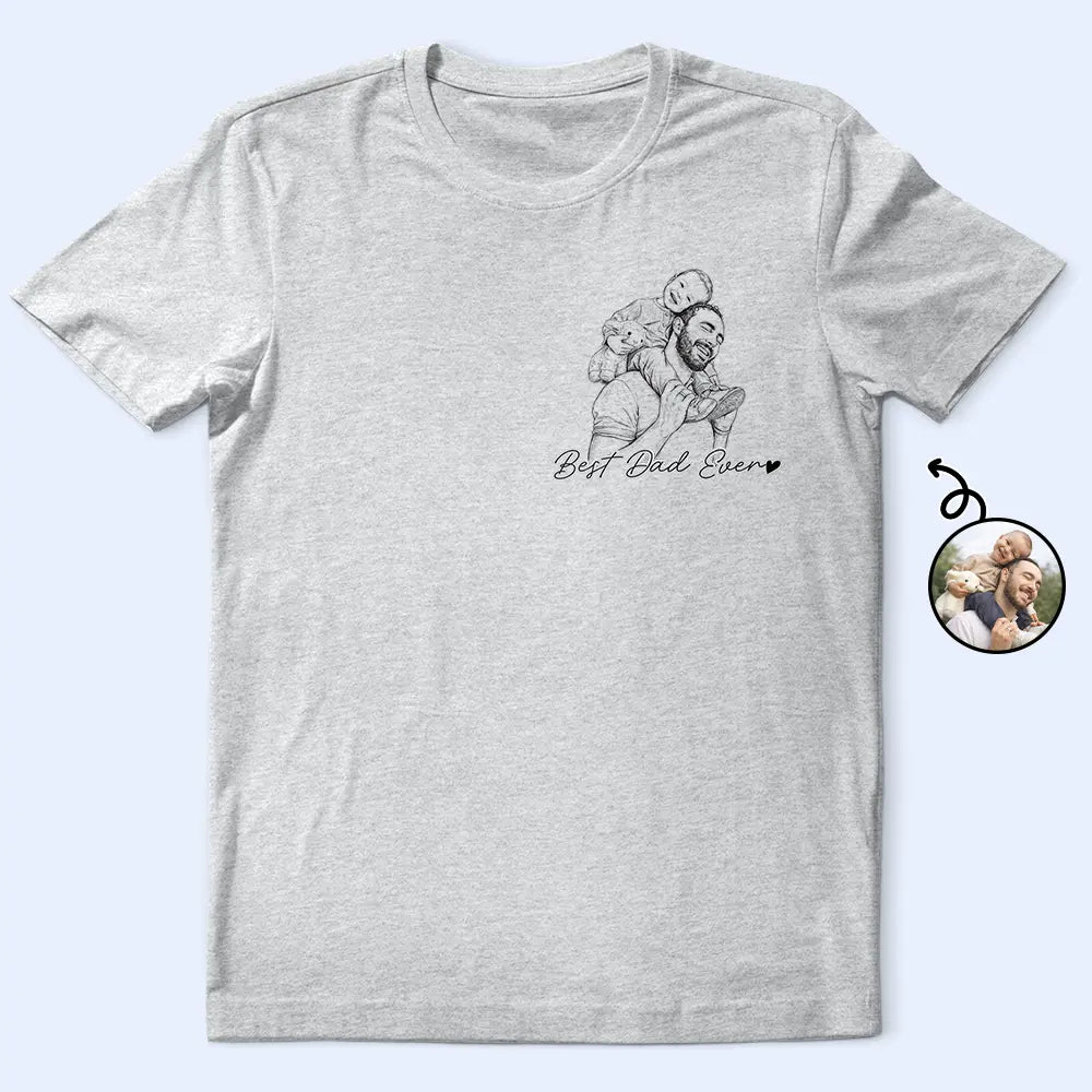 Custom Photo,Gift For Father,Gift For Mother,Family,Happy,Non-Eng,Photo - Pencil Sketch,Playful - Custom Photo Pencil Sketch Family Dog Cat Portrait - Personalised T Shirt