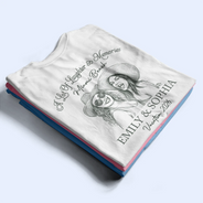 Custom Photo, Beach, Art Design, Summer, Family, Romantic, Photo - Pencil Sketch - Remove BG - Custom Photo Pencil Sketch Family Making Memories Together - Personalized T Shirt