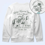 Custom Photo, Beach, Art Design, Summer, Family, Romantic, Photo - Pencil Sketch - Remove BG - Custom Photo Pencil Sketch Family Making Memories Together - Personalized T Shirt