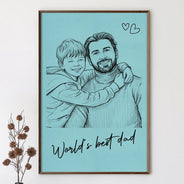 Gift For Father,New Dad,Gift For Grandpa,Top Market,Non-Eng,Photo - Pencil Sketch,Adorable - Custom Photo Pencil Sketch Forever Your Little Girl - Personalized Poster