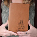 Grateful,Art Design,Teacher,Back To School,Retirement,Photo - Pencil Sketch - Remove BG - Custom Photo Pencil Sketch Funny Things My Students - Personalized Leather Journal