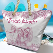 Custom Photo,Beach,Art Design,Summer,Gift For Bestie,Playful,Photo - Pencil Sketch - Remove BG - Custom Photo Pencil Sketch Girls Trip Family Trip - Personalized Beach Bag