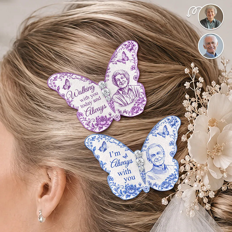 Art Design,Sentimental,Family,Wedding,Photo - Pencil Sketch - Remove BG - Custom Photo Pencil Sketch I Am Always With You - Personalized Brooch