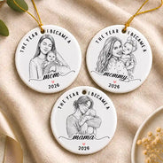 Art Design,Christmas,Gift For Sibling,Cozy,Photo - Crochet Doll Effect - Custom Photo Crochet Doll Effect Christmas Siblings Brothers Sisters - Personalized Custom Shaped Acrylic Ornament