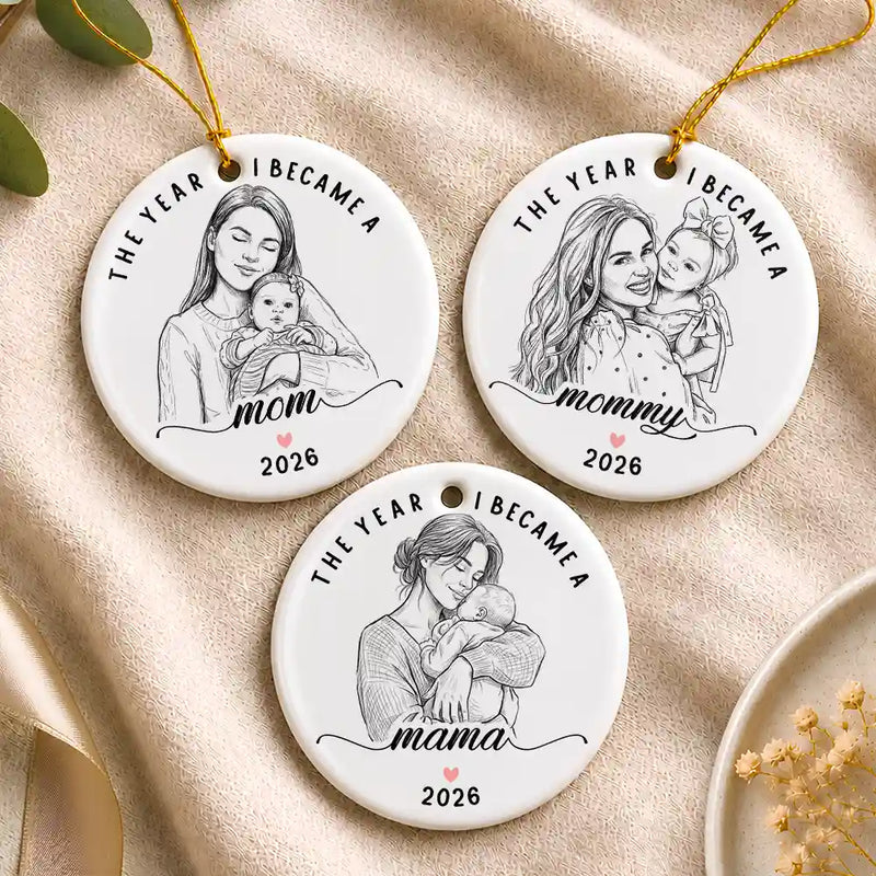 Art Design,Christmas,Gift For Sibling,Cozy,Photo - Crochet Doll Effect - Custom Photo Crochet Doll Effect Christmas Siblings Brothers Sisters - Personalized Custom Shaped Acrylic Ornament