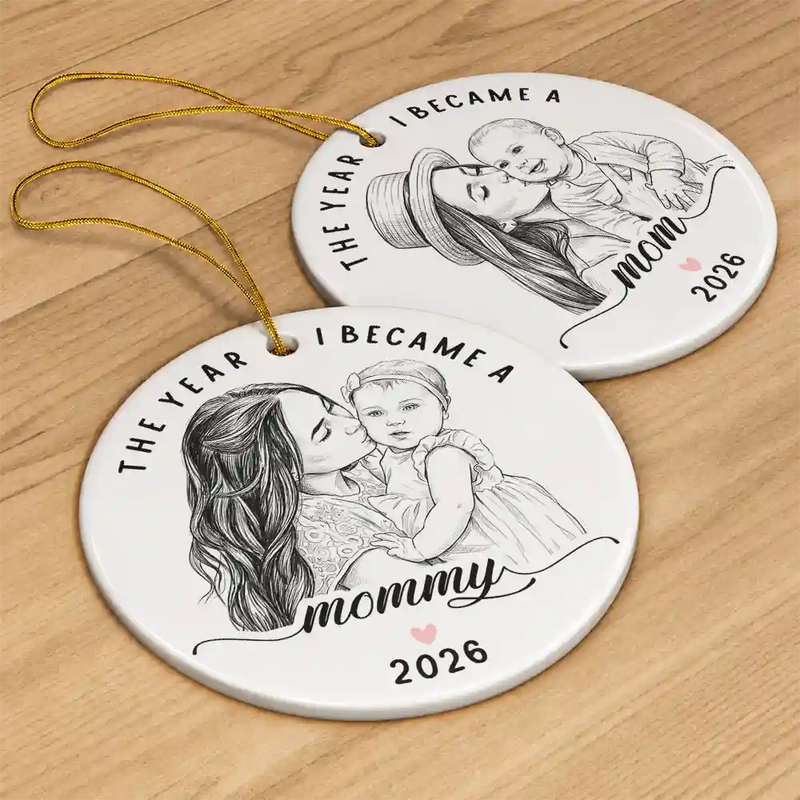 Art Design,Christmas,Gift For Sibling,Cozy,Photo - Crochet Doll Effect - Custom Photo Crochet Doll Effect Christmas Siblings Brothers Sisters - Personalized Custom Shaped Acrylic Ornament