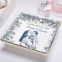 Happy,Gift For Wife,Gift For Women,Gift For Mother,Gift For Grandma - Custom Photo Pencil Sketch I Love You Mom Grandma - Personalized Ring Dish