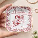 Happy,Gift For Wife,Gift For Women,Gift For Mother,Gift For Grandma - Custom Photo Pencil Sketch I Love You Mom Grandma - Personalized Ring Dish