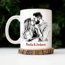 Gift For Couples,Gift For Husband,Gift For Wife,Gift For Girlfriend,Gift For Boyfriend,Love - Custom Photo Pencil Sketch I Wish I Could Turn Back The Clock - Personalized Mug