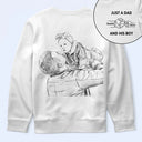 Custom Photo,Gift For Father,Dad - Daughters (Young),Happy - Custom Photo Pencil Sketch Just A Dad And His Girl - Personalized T Shirt