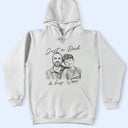 Gift For Husband, Gift For Father, Gift For Grandpa, Non-Eng, Photo - Pencil Sketch, Humorous - Custom Photo Pencil Sketch Just A Dad And His Girl Boy - Personalized T Shirt