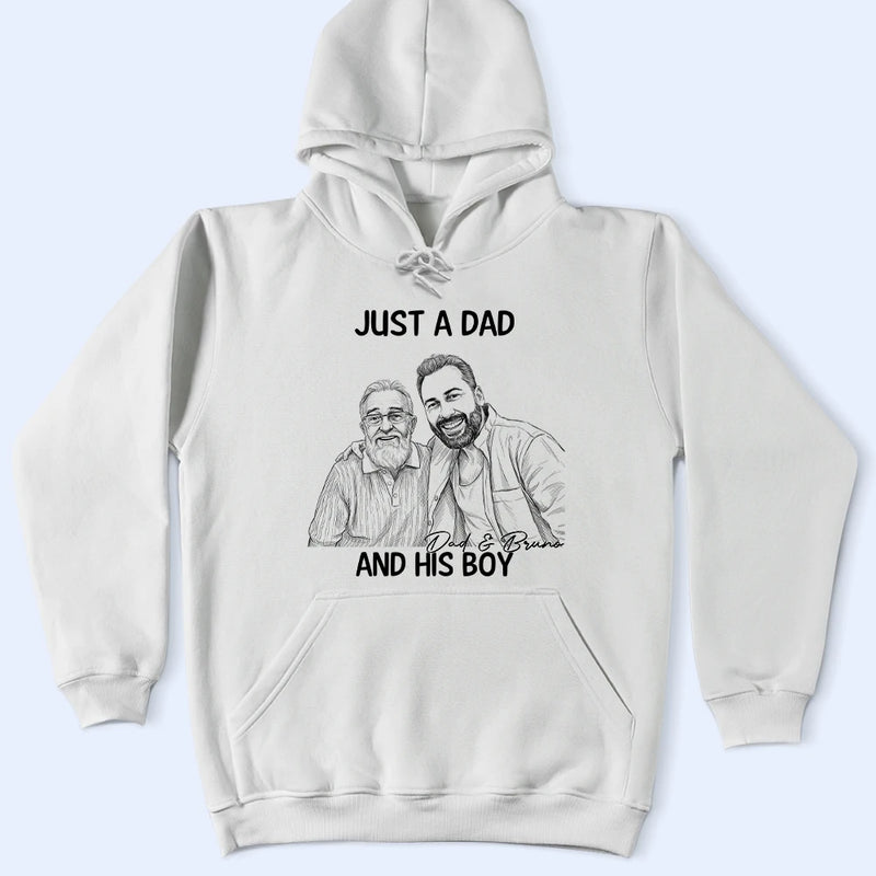 Gift For Father,Custom Photo,Dad - Daughters (Young),Photo - Pencil Sketch,Proud - Custom Photo Pencil Sketch Portrait A Dad And His Girl - Personalized T Shirt