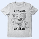 Gift For Father,Custom Photo,Dad - Daughters (Young),Photo - Pencil Sketch,Proud - Custom Photo Pencil Sketch Portrait A Dad And His Girl - Personalized T Shirt