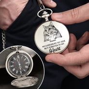 Pet Dad,Dog Dad,Cat Dad,Gift For Men,Sad,Custom Photo - Custom Photo Pencil Sketch Memorial Dog Cat Forever Loved - Personalized Pocket Watch